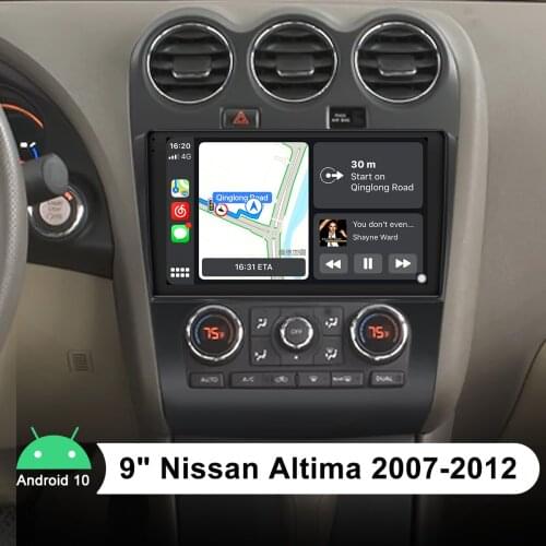 9 Inch Touch Screen Radio For The Car With Carplay Android 10.0 Octa Core For Nissan Altima 2007-2012(Auto Air-Conditioning)