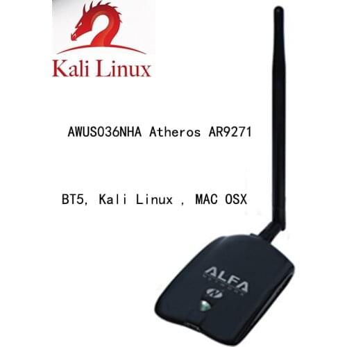 ALFA AWUS036NHA AR9271 Chipset 100M WiFi Adapter 802.11b/g/n For BT5 (BackTrack 5), Kali Linux, Aircrack-NG, UBUNTU