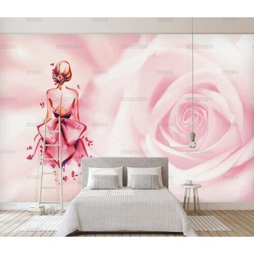 Bacal Custom Any Size Mural Wallpaper Modern Flowers Rose Beauty Wall Paper Living Room Wedding House 3D Papel De Parede