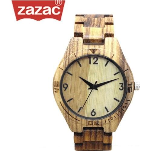 2017 ZAZAC Full Bamboo Wood Watches Fashion Bamboo Clock Wooden Wristwatches Men Luxury Watch relogio masculino de luxo