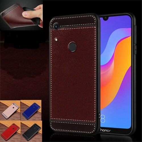 Honor 8A Case Litchi Texture Soft TPU Case Fundas For Huawei Honor 8A Honor8A Cover JAT-L29 JAT-TL00 JAT-AL00 Coque Etui Kryt