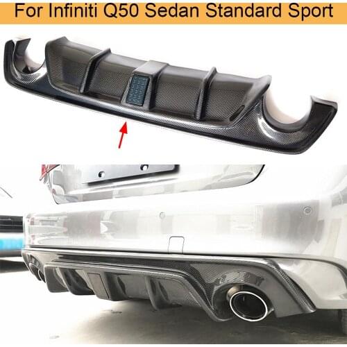 Carbon Fiber Rear Bumper Diffuser Spoiler Lip For Infiniti Q50 Sedan 4 Door Standard Sport 2018 2019 Rear Diffuser Lip