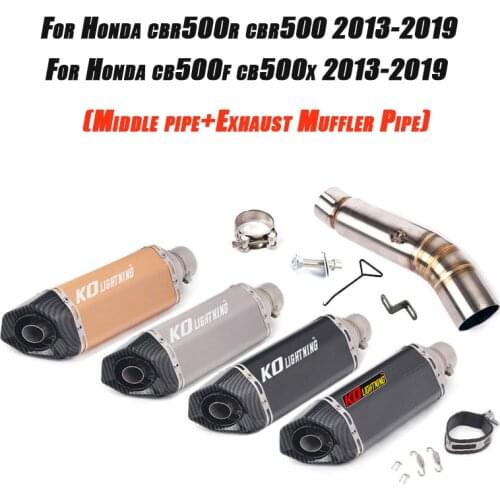 For Honda CBR500 CBR500R CB500X CB500F 2013 2014 2015 2016 2017 2018 2019 Middle Tubes Connect Exhaust Muffler Pipe Set System
