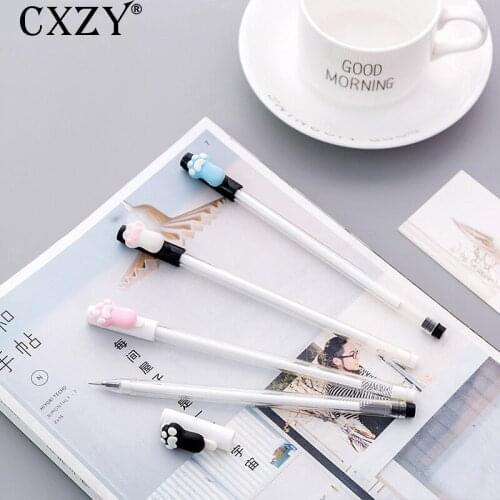 CXZY cartoon ink Black cat claw kitty gel pen ballpoint 0.5mm creative stationary pens kawaii cute korea office school 1Z832
