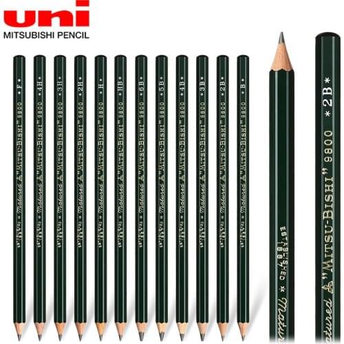 12/22 sticks UNI MITSUBISHI Pencil 9800 Test Card Drawing Pencils Professional Art Sketch Pencil