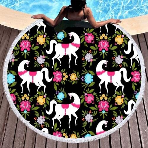 Animal Round Multicolor Beach Towels Summer Owl Thick Bath Shower Towel 150cm Circle Beach Swim Yoga Mat Cover Up Serviette