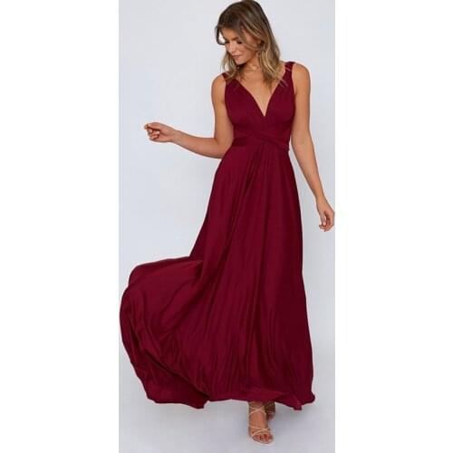 Summer Sexy Women Multiway Wrap Convertible Beach Maxi Club Dress Bandage Long Dresses Party Bridesmaids Infinity Robe Longue