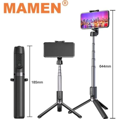 MAMEN Integrated Bluetooth Selfie Stick Tripod 18-64cm Adjustable Portable Phone Holder for Huawei Xiaomi Android iOS Phone