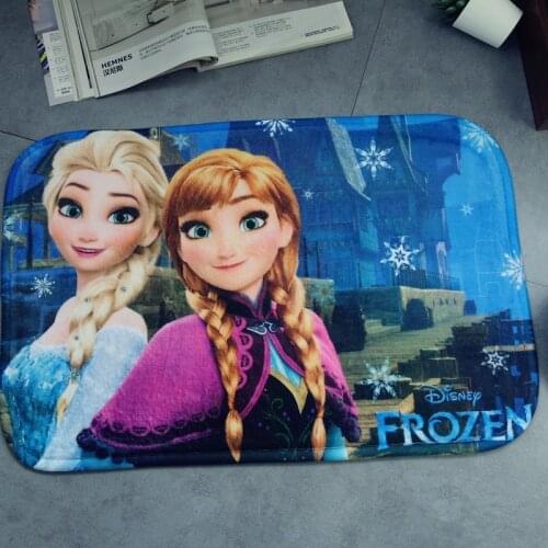 Disney Frozen elsa anna Floor Mat Snow Queen Door Mat Animation Cartoon Childrens Bedroom Non-slip Bed Mat Bedroom Carpet