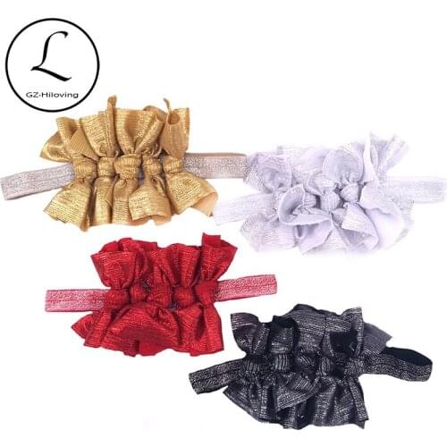 Newborn Baby Girls Boys Sparkle Bow knotted Headbands Hair Wrap Summer Flower Thin Stretch hair Bands Accessories New Born Gifts