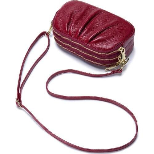 New summer womens bag crossbody bag genuine leather Simple all-match multi-compartment first layer leather