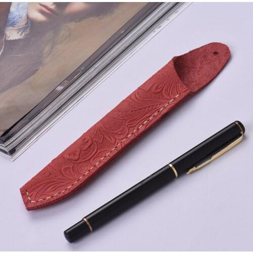 Office Student Pencil Case Vintage Full Grain Leather Handmade Pencil Case Fountain Pen Holder Pouch Bag Top Quality Stationery