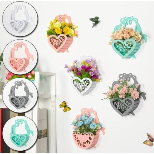 Heart-Shaped Hollow Wall-Mounted Flower Basket Modern Wall Hanging Flower Pot For Room Decoration Vases