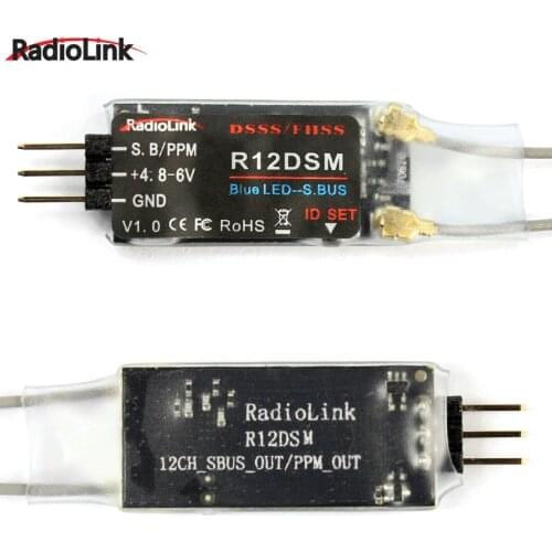 Radiolink R12DSM 2.4G 12 Channels Receiver For Radiolink Transmitters AT9 AT9S AT10 AT10II Rc Airplane PFV Drone Toys