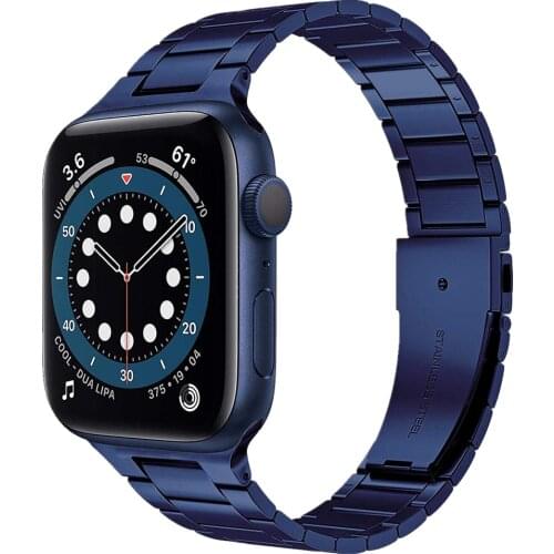 For Apple Watch Stainless Steel Band SE Series 6 40MM 44MM Ultra Thin Metal Bracelet for iWatch 5 4 3 2 1 38MM 42MM Wrist Strap