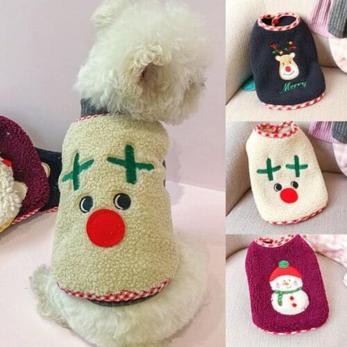 Christmas Dog Clothes Lamb Wool Puppy Cat Hoodies Winter Dog Jacket Coat For Small Medium Dog Chihuahua Yorkies Clothes