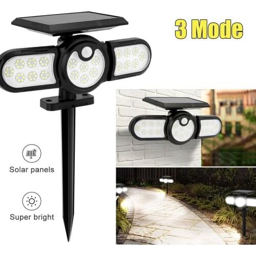 140COB Solar LED Light Outdoor Garden LED Solar Lamp with Motion Sensor Ground Lawn Lamp Waterproof Landscape Spike Spotlight