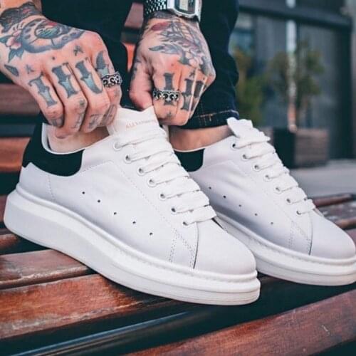 High Quality Mens Shoes Casual White Leather Sneakers Alexander Shoes for Men Couple Shoes Big Size 45