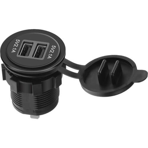 Kebidu 4.2A Dual Port USB Charger 12-24V BLUE LED Digital Display with Voltmeter Universal for Car Boat Motorcycle Accessories