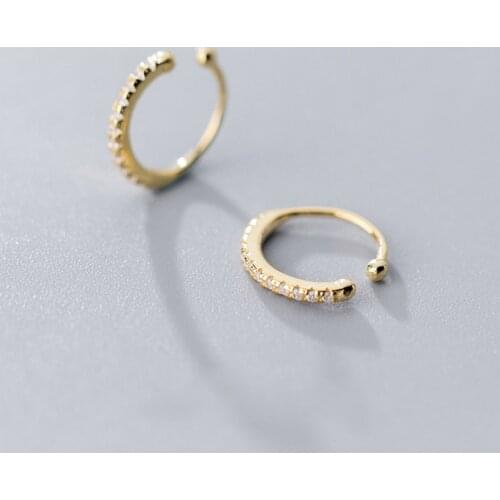 925 Sterling Silver Clip Earring for Women Girls Without Piercing Ear Cuff Cubic Zirconia Earrings Fashion Jewelry Accessories