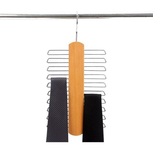 1pcs Wood tie rack Multi-functional collection of clothes hangers wooden tie hanger