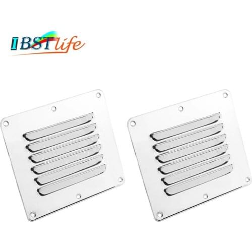 2PCS Marine Grade Stainless Steel 316 Boat Marine Square Air Vent Louver Vent Grille Ventilation Louvered Ventilator Grill Cover