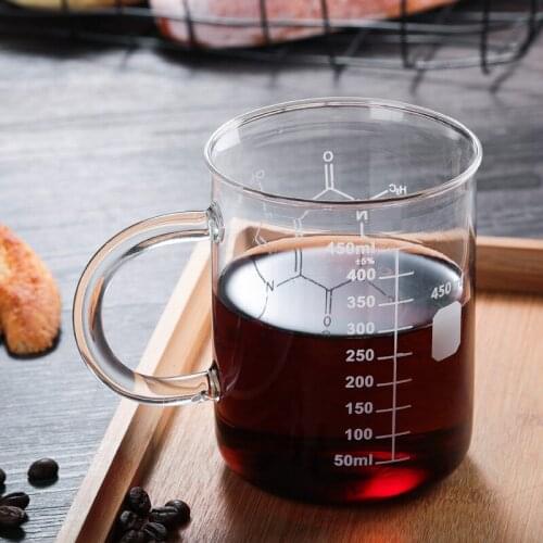 450ml high temperature resistant glass coffee cup glass graduated cup glass beaker glass milk cup breakfast cup