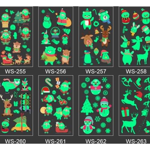 5 Sheet Luminous Kids Temporary Tattoo Sticker Fake Christmas Flash Waterproof Fashion Small Body Art For Child