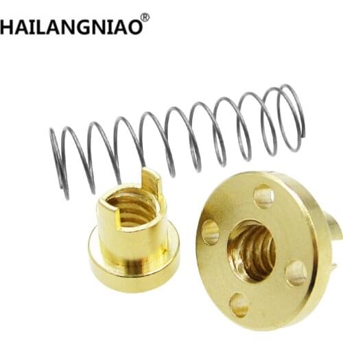 5PCS/LOT T8 Anti Backlash Spring Loaded Nut Elimination Gap Nut for 8mm Acme Threaded Rod Lead Screws DIY CNC 3D Printer Parts