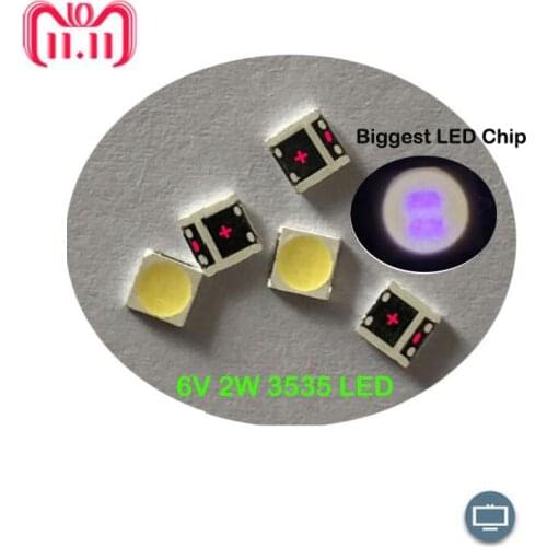 50 PCS For LG LED LCD Backlight TV Application High Power LED Backlight 2W 6V 3535 SMD LED Cool white