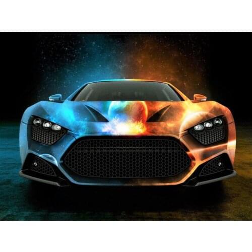 5D DIY Diamond Painting Cross Stitch Sports Car Full Round Diamond Embroidery Set Diamond Mosaic Colorful Autos HandCrafts BY24