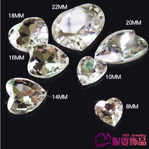 6mm-27mm Crystal Peach Heart Shape Glass Stones Loose Imitation Strass Rhinestones DIY Crafts Jewelry Making Supplies