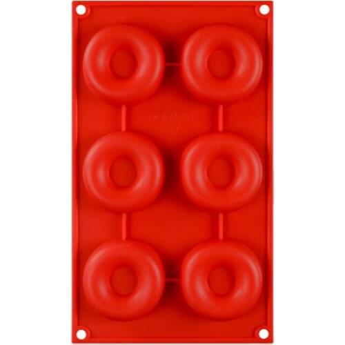 6 Holes Donuts Mold Silicone Round Shape Doughnuts Mould Baking Jelly Fondant Mold Cake Baking Pastry Tool