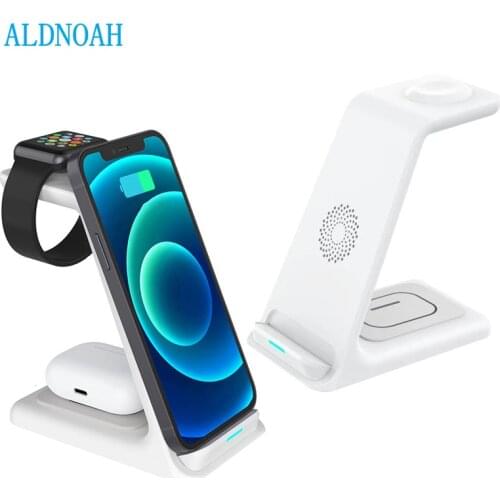 15W Fast Charge 3 In 1 Wireless Charger For iPhone 12 11 Pro Charger Dock For Apple Watch 5 4 Airpods Pro Wireless Charge Stand