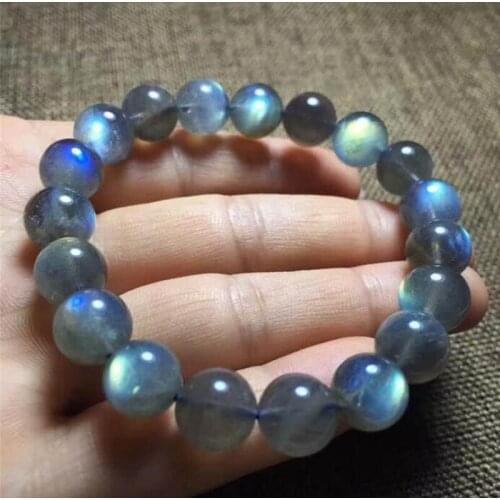 Natural Labradorite Blue Light Beads Bracelet 9-10mm AAAA