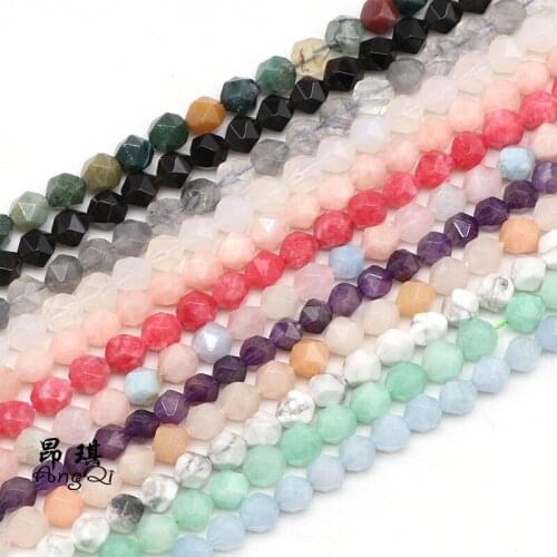 Fashion New Products6 8 10mm multicolor Faceted natural stones Loose beads be fit for DIY bracelet necklace accessories