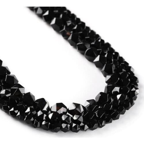 Black Agate,15" Full Strand Natural Black Agate Beads,Matte Faceted Diamond Cut Star Beads,bling bling,Healing Stone