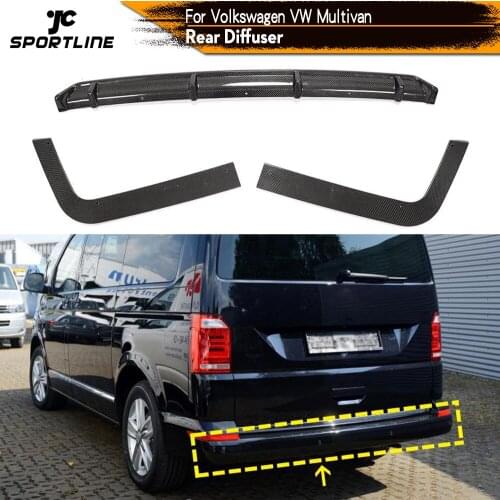 Carbon Fiber Car Rear Bumper Diffuser Lip Spoiler for Volkswagen VW Multivan 2015 - 2019 Rear Bumper Diffuser Lip Spoiler Guard