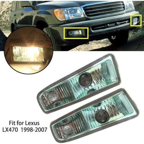 DWCX 2Pcs Car Clear Lens Front Bumper Fog Light Lamp 12V Fit for Lexus LX470 1998-2002 2003 2004 2005 2006 2007