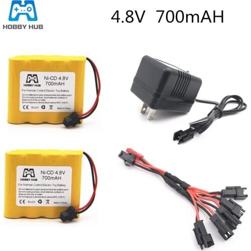 HOBBY HUB 4.8V 700mAh Ni-Cd Battery+5 in 1 Charger For Remote Control Toys Lighting Electric Tool AA Group RC TOYS Battery nicd