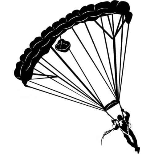 Interesting Sport Parachute Fitness Silhouette Vinyl Car Sticker Black/Silver 15cm*18cm