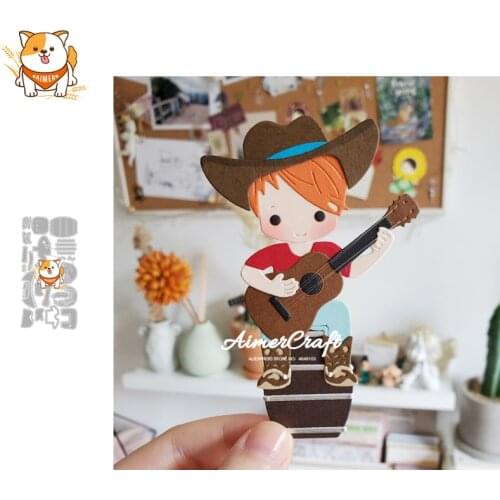 Barrel Guitar Cowboy Metal Cutting Dies Mold Scrapbooking Stencil DIY Embossing Craft Die Cuts Card Making New Dies For 2020