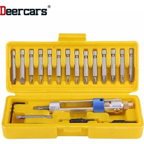 Multifunction Air Screwdriver Bit High Speed Steel Drill Dual Use Pneumatic Screw Driver Converter Plastic Case Package