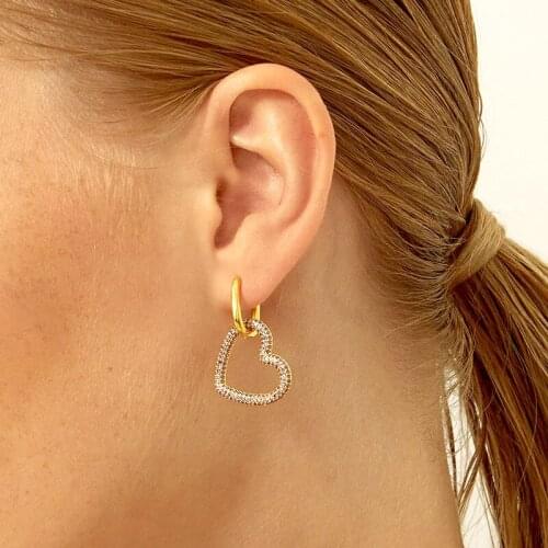 Trendy Elegant earrings for women dangle Romantic heart shape ear buckle fine jewelry accessory S925 silver valentine gifts