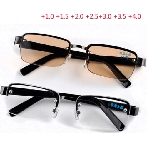 Rimless classic style glass lenses Reading Glasses Plain mirror Men women Unisex Eyewear 0 1.0 1.5 2.0 2.5 3.0 3.5 4.0