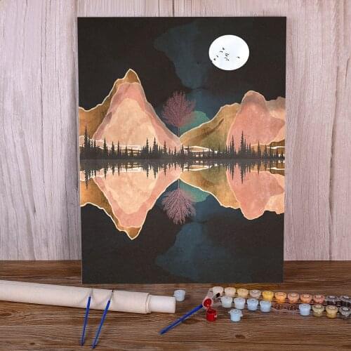 Modern Abstract Landscape Paint By Numbers Package Acrylic Paints 40*50 Picture By Numbers Photo Home Decoration Drawing