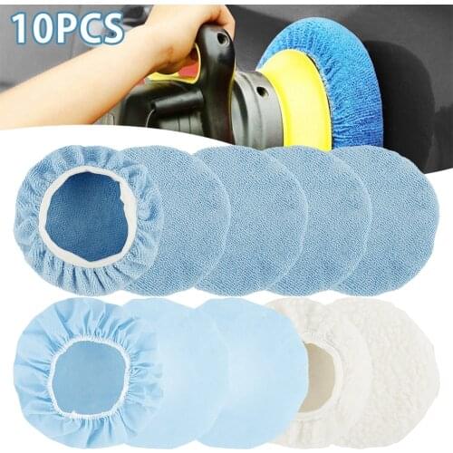 10pcs Car Polisher Hat Car Wash Microfiber Cloths Non-woven Fabric Plush Brushes Set Auto Polisher Polishing Car Cleaning Tools