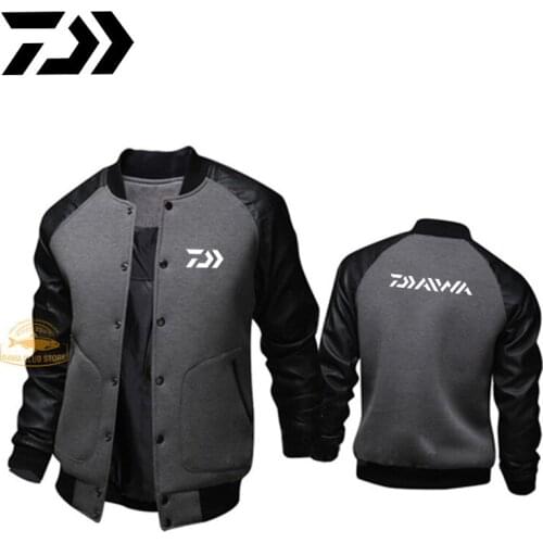 Fishing Clothes 2020 DAIWA Autumn Mens Casual Stand-up Collar and Leather Sleeve Jacket Spring Outdoor Sport Fishing Coat