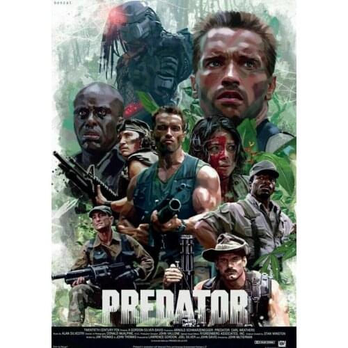 Hot Arnold Schwarzenegger Predator Art Film Print Silk Poster Home Wall Decor 24x36inch
