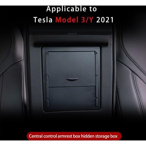 For Tesla Model3 Y Armrest Box Storage Box Modification Car Central Control Box Central Storage Box Armrest Box Hidding Storage